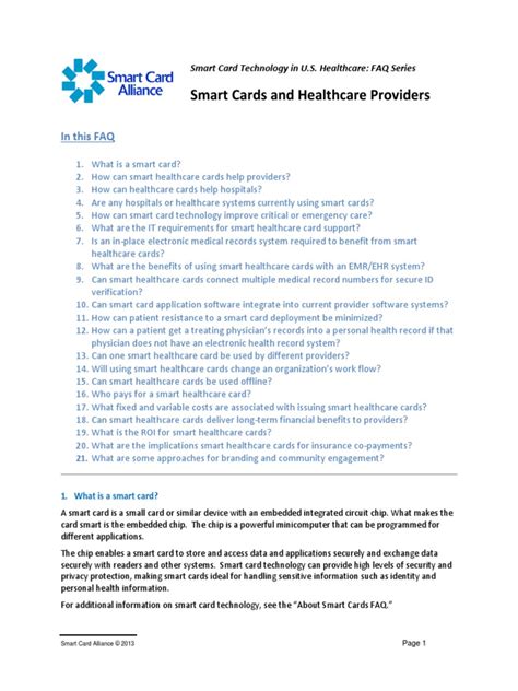 Smart Cards in Healthcare FAQ Series – Smart Cards and 